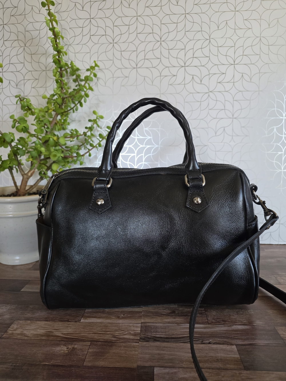 Patricia Nash Skye Satchel in tooled black leather Shoulder Handbag - Picture 4 of 12